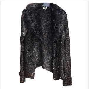 Cardigan w/ Faux Fur Collar